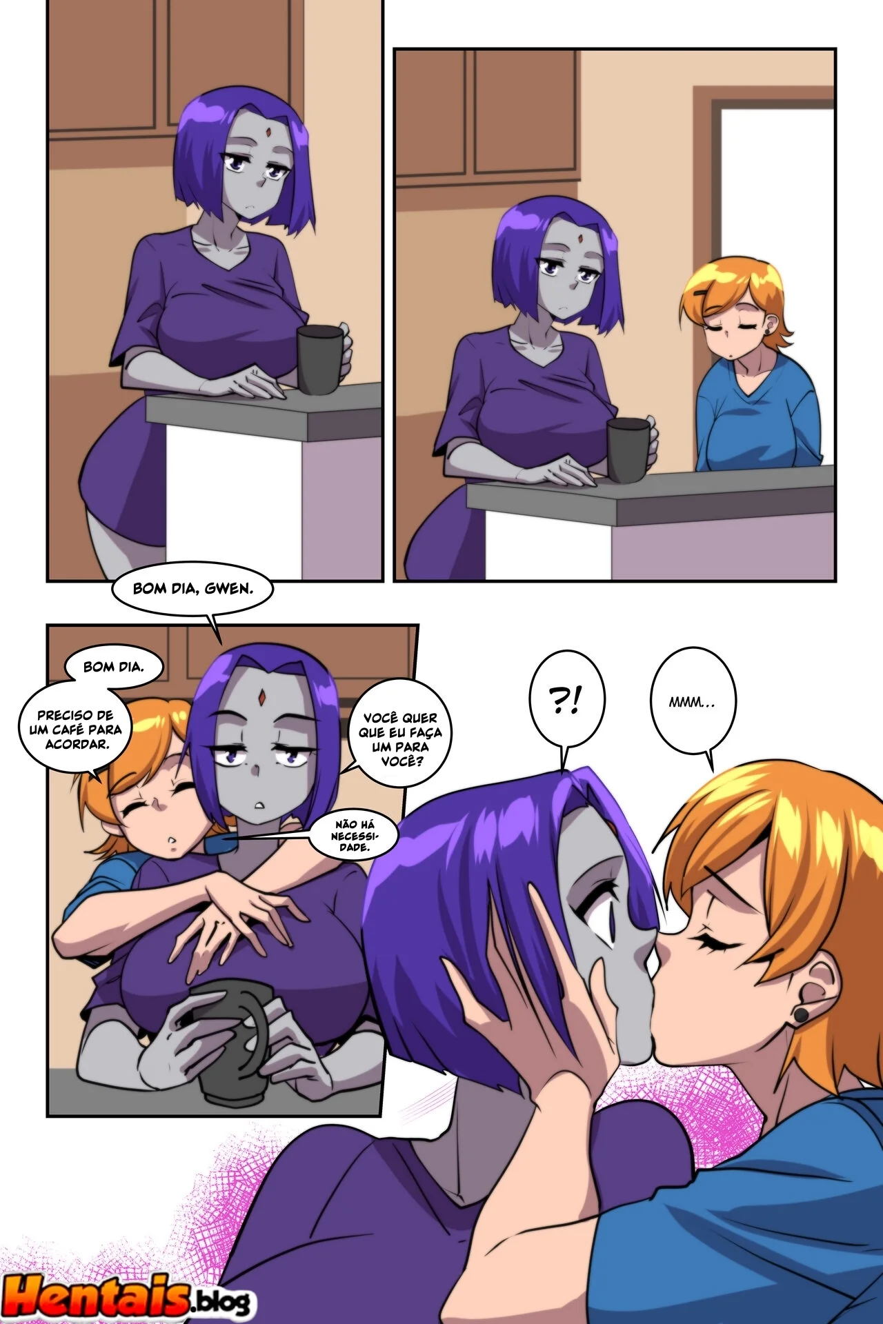 Raven e Gwen: Putaria entre gostosas e sortudo da piroca grande em HQ Brasileiro!