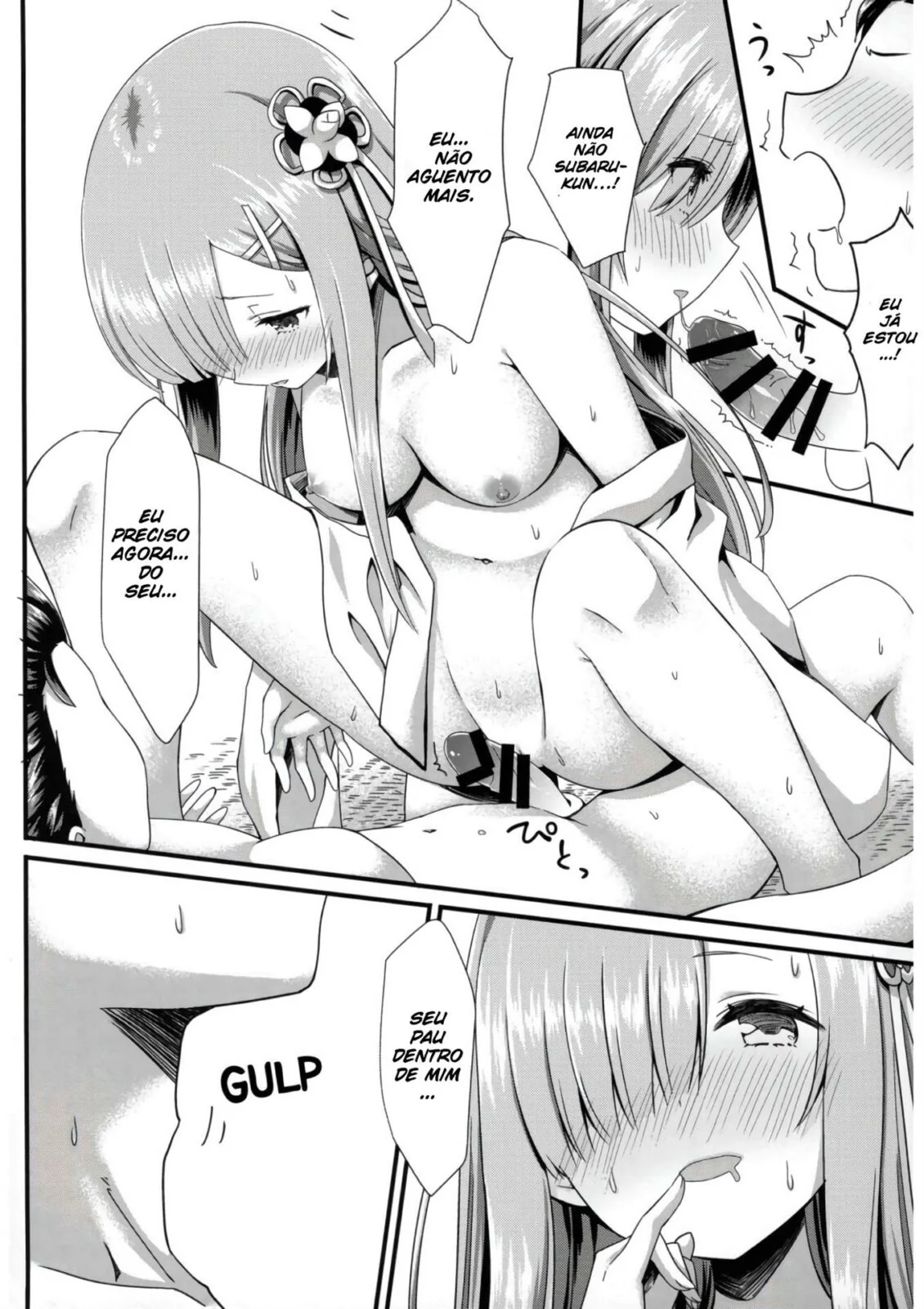 Rem e Subaru: A Piranha da Mansão dando sua buceta para a Rola do Amante" em HQ Brasileiro!