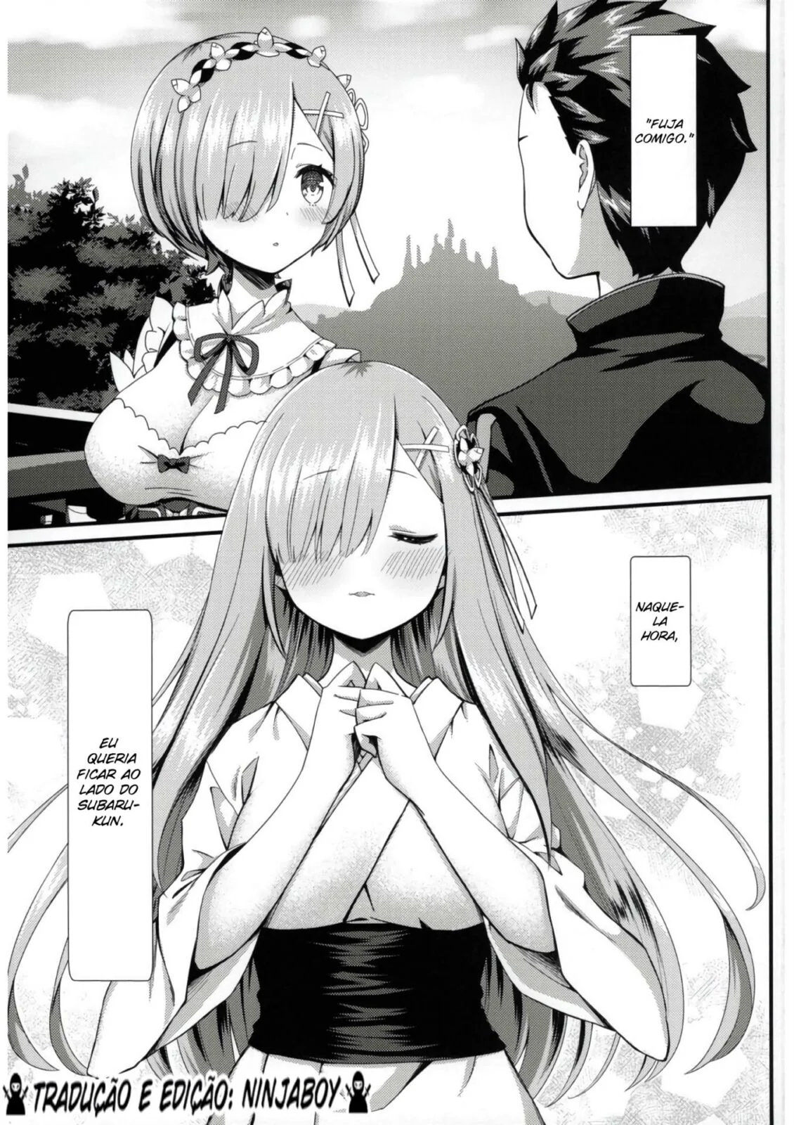 Rem e Subaru: A Piranha da Mansão dando sua buceta para a Rola do Amante" em HQ Brasileiro!