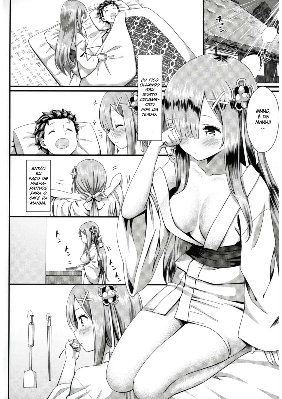 Rem e Subaru: A Piranha da Mansão dando sua buceta para a Rola do Amante" em HQ Brasileiro!