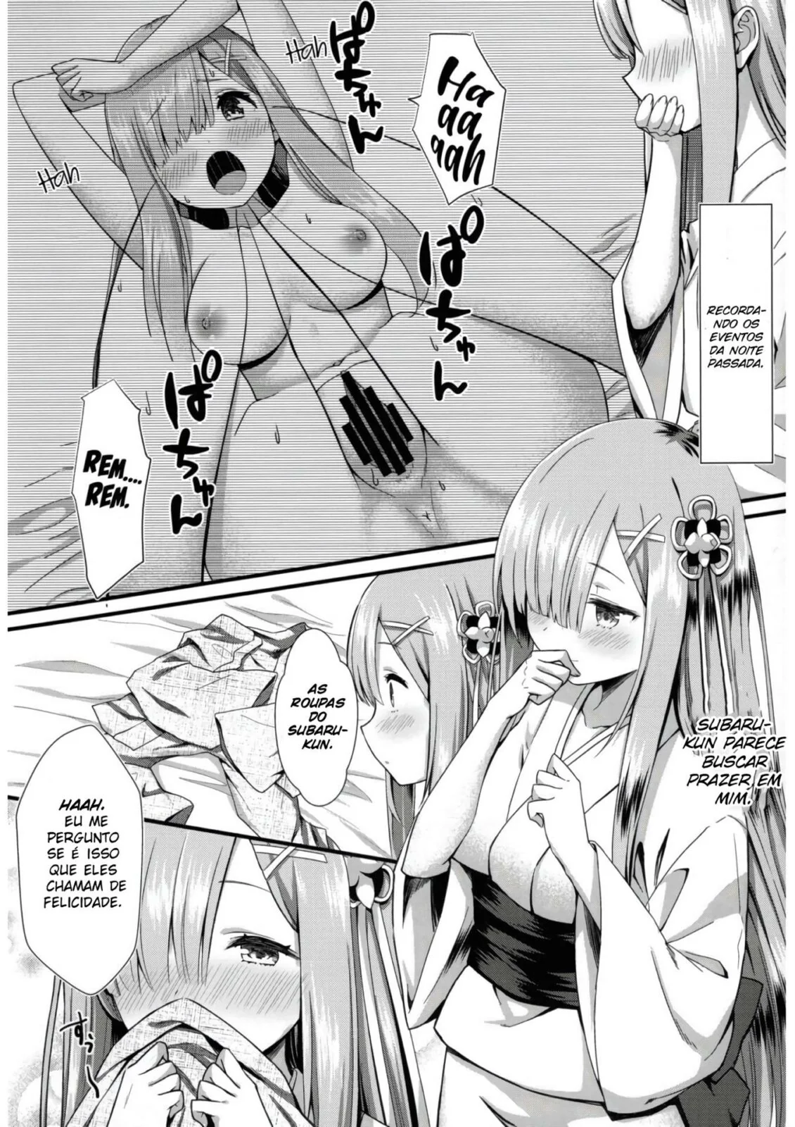 Rem e Subaru: A Piranha da Mansão dando sua buceta para a Rola do Amante" em HQ Brasileiro!