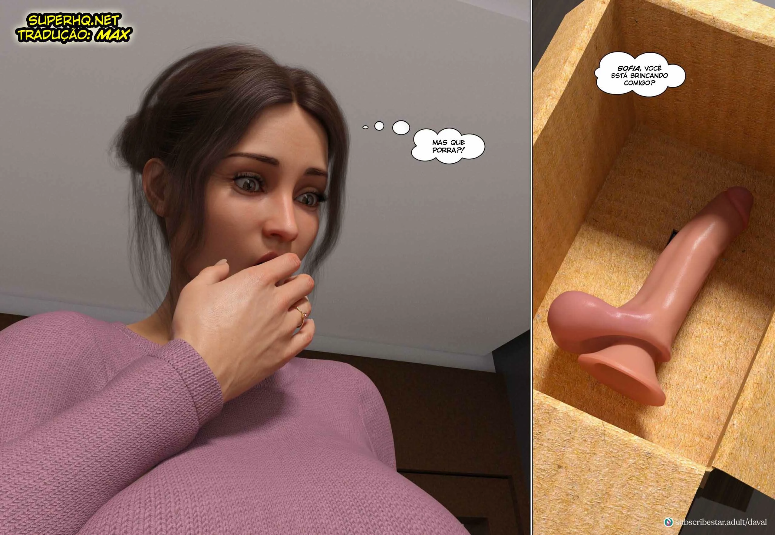 Safadezas da Amiga - Lana e seu Pau de Borracha em HQ Brasileiro