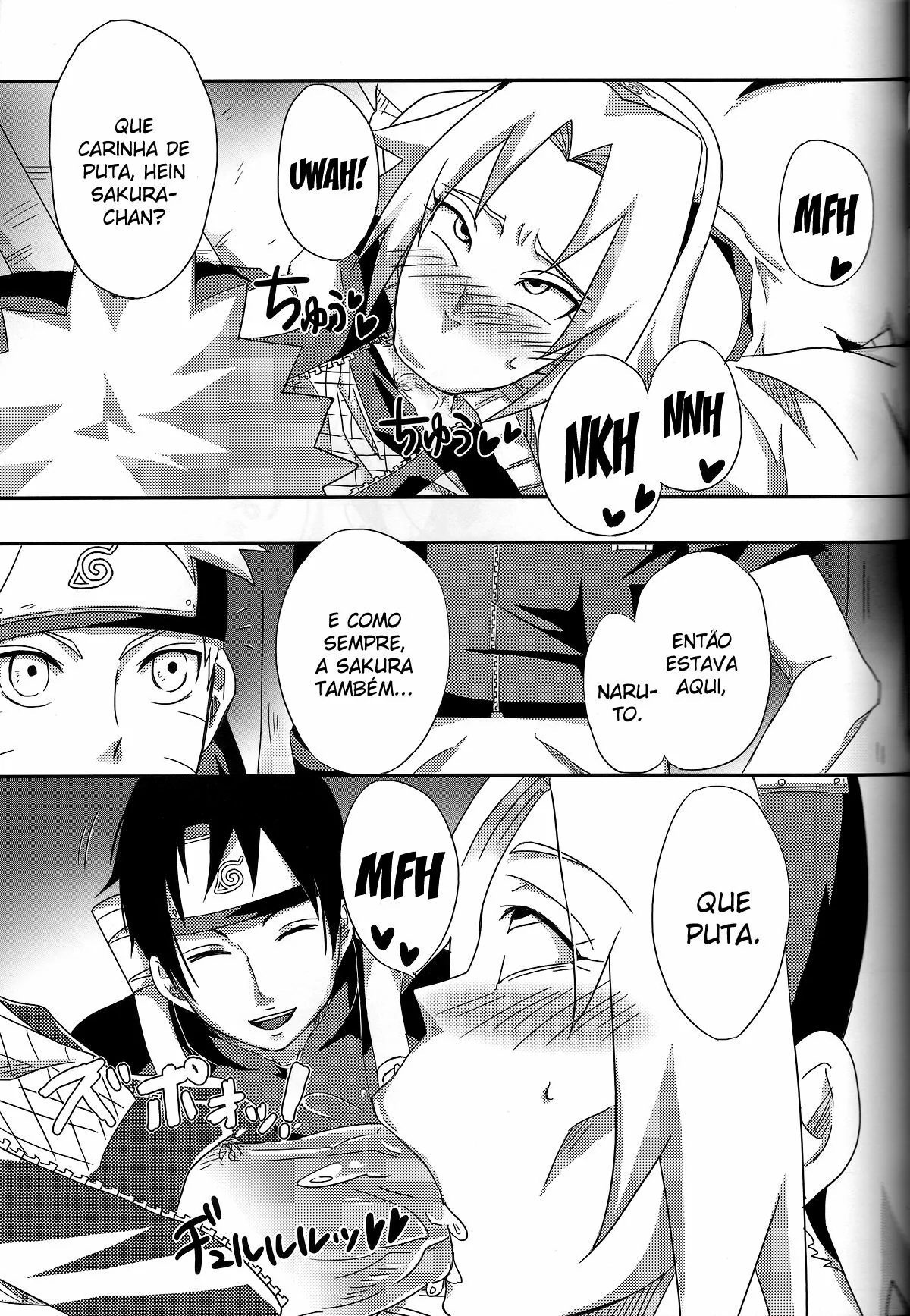 Sakura a Piranha de Sasuke: Putaria entre shinobis em hentai HQ Brasileiro
