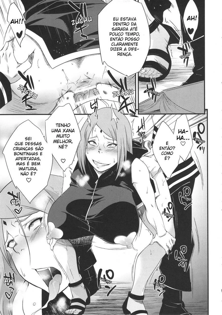Sakura pega Naruto comendo Sarada e entra na putaria em hentai HQ