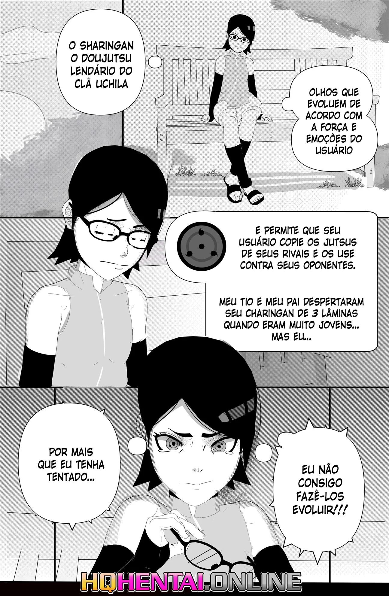 Sarada e o Mangekyo Sharingan: A Piranha do Clã Uchiha em Busca de Piroca" em HQ Brasileiro