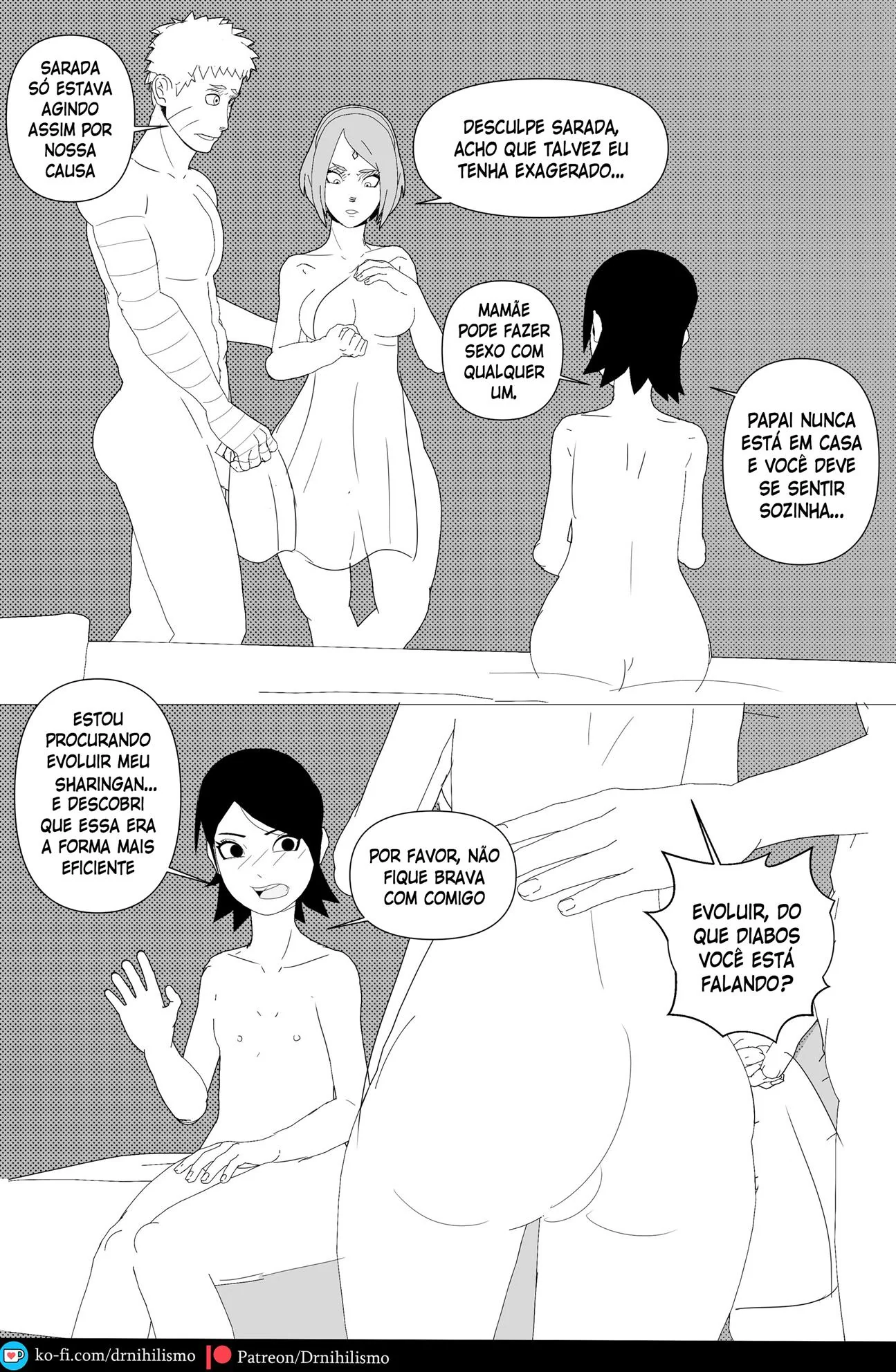 Sarada e o Mangekyo Sharingan: A Piranha do Clã Uchiha em Busca de Piroca" em HQ Brasileiro