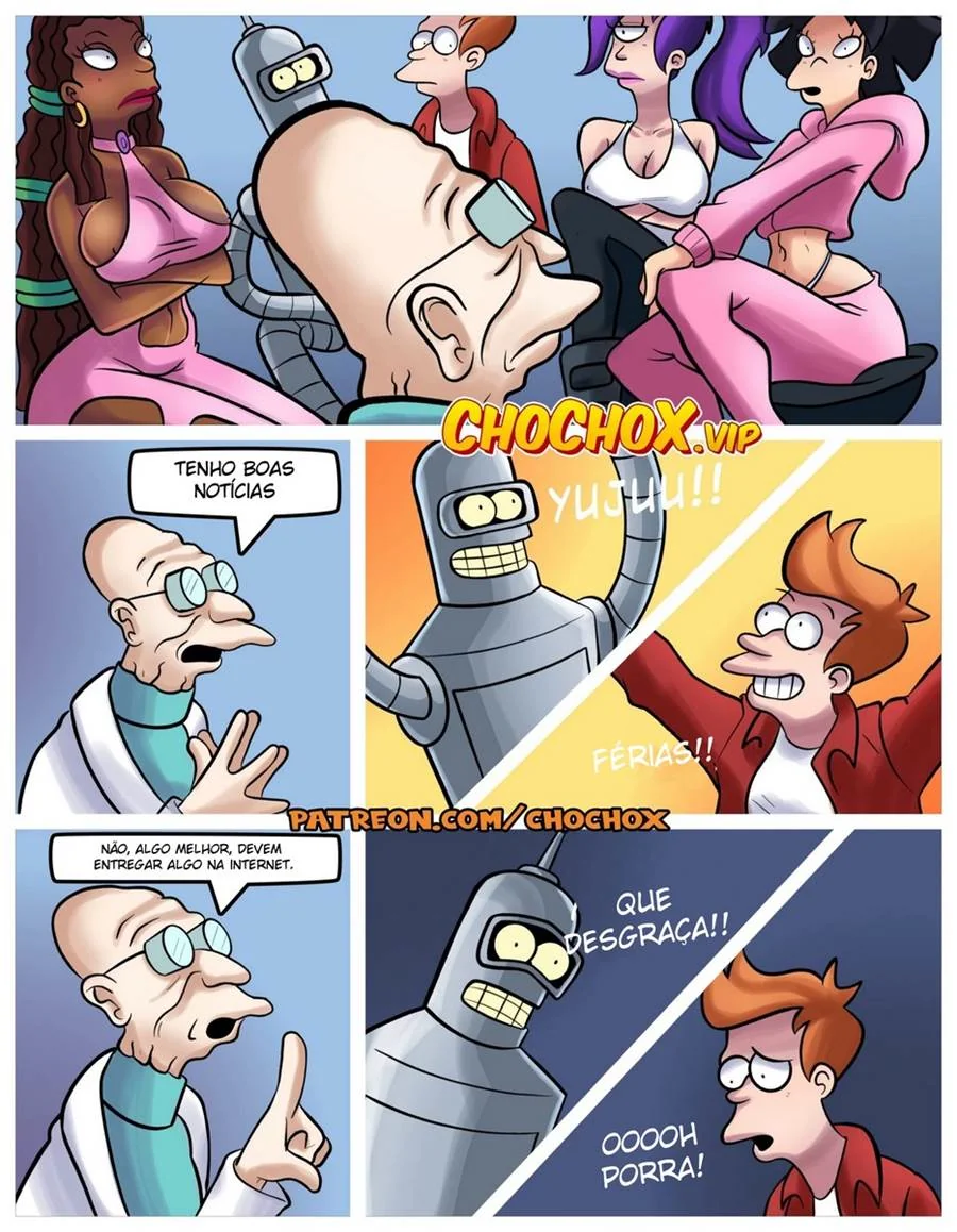 Simpsons e Futurama em uma Orgia de Bucetas - HQ de Sexo em HQ Brasileiro