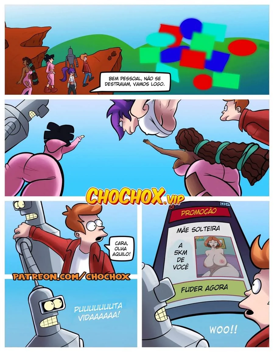 Simpsons e Futurama em uma Orgia de Bucetas - HQ de Sexo em HQ Brasileiro