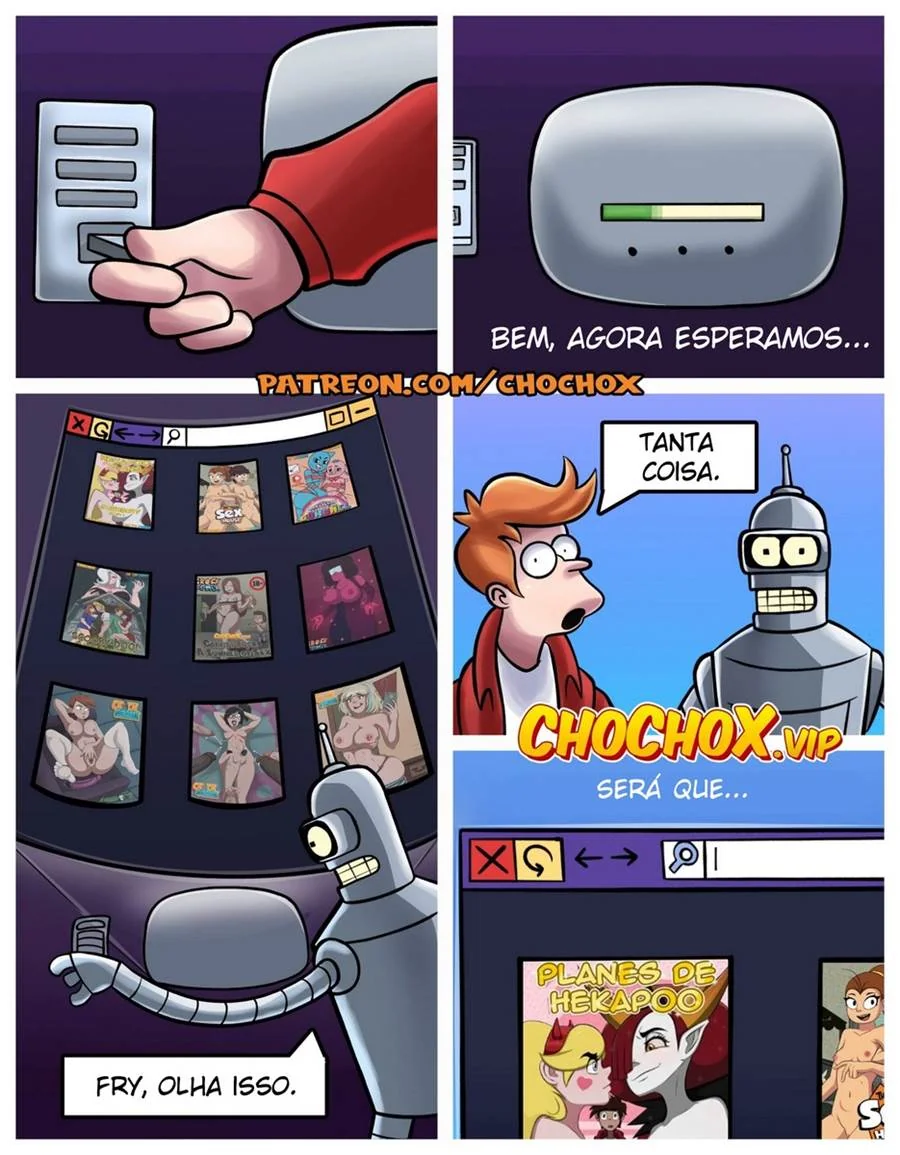 Simpsons e Futurama em uma Orgia de Bucetas - HQ de Sexo em HQ Brasileiro