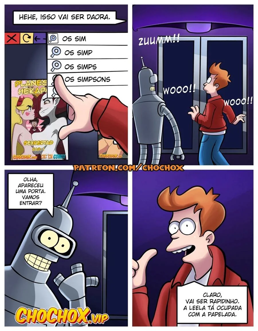 Simpsons e Futurama em uma Orgia de Bucetas - HQ de Sexo em HQ Brasileiro