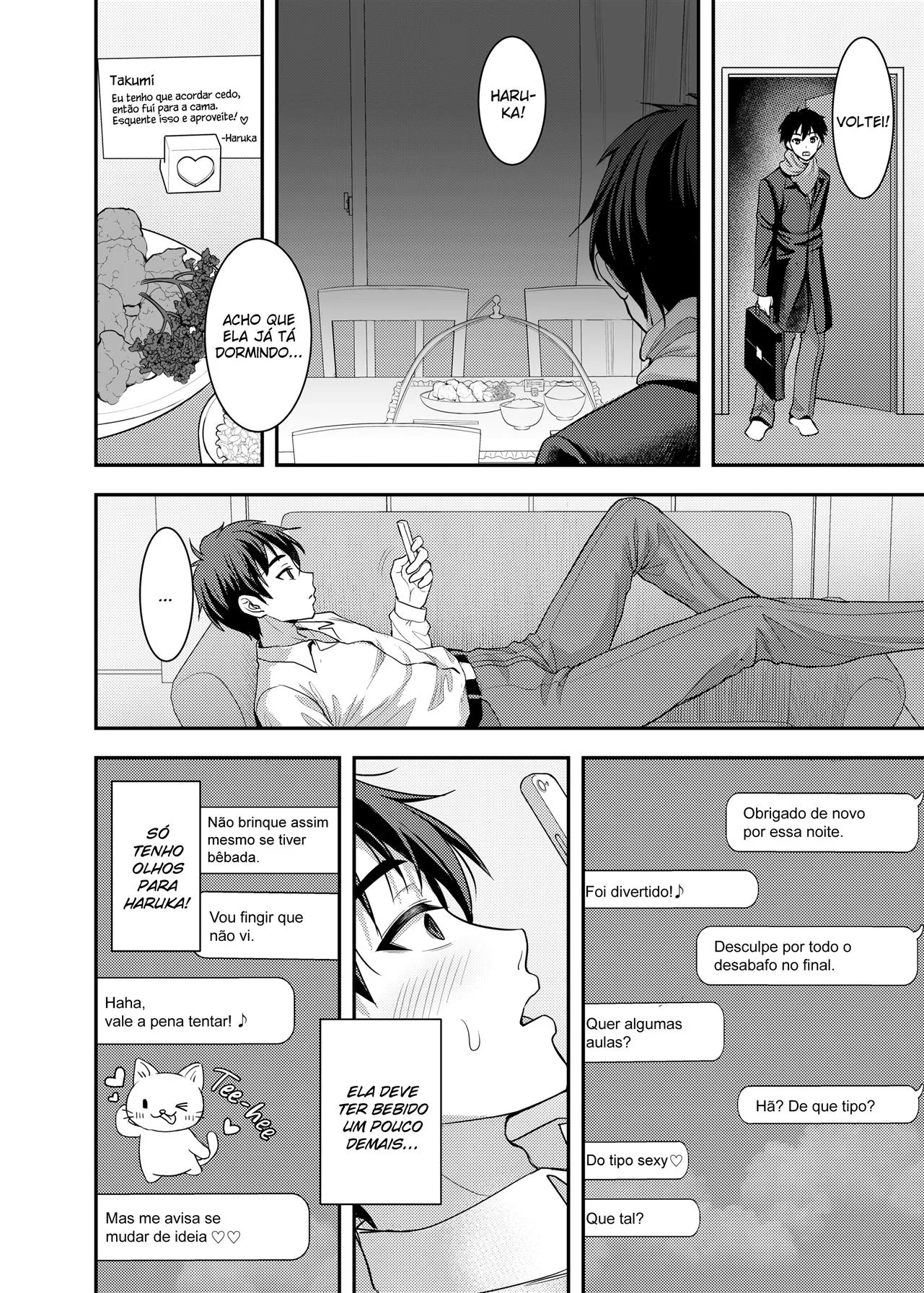 Takumi se entrega à piranha experiente Haruka em hentai de HQ brasileiro!