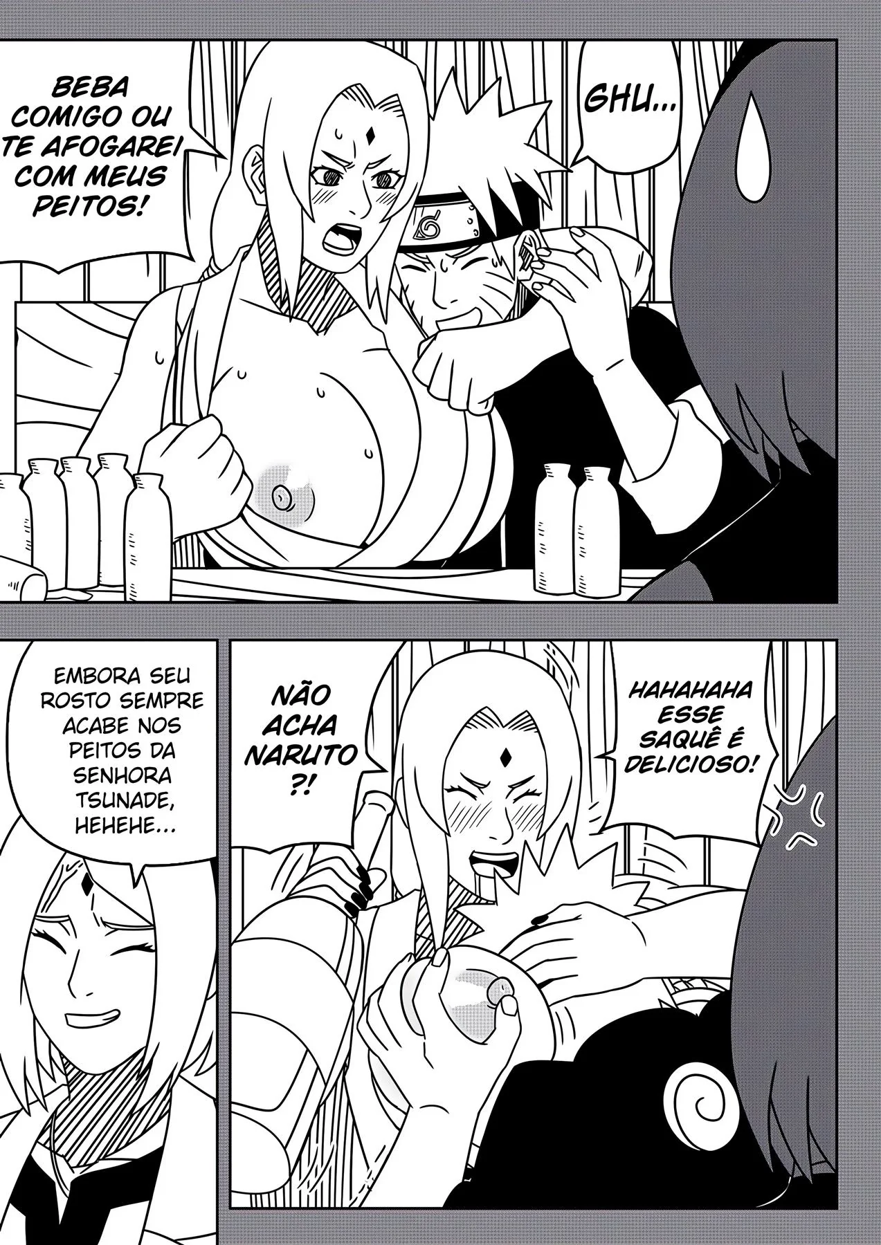 Tsunade Piranha Mostra sua Buceta para Shizune Enquanto Samui Quer Uma Piroca do Uzumaki - Hentai HQ Brasileiro