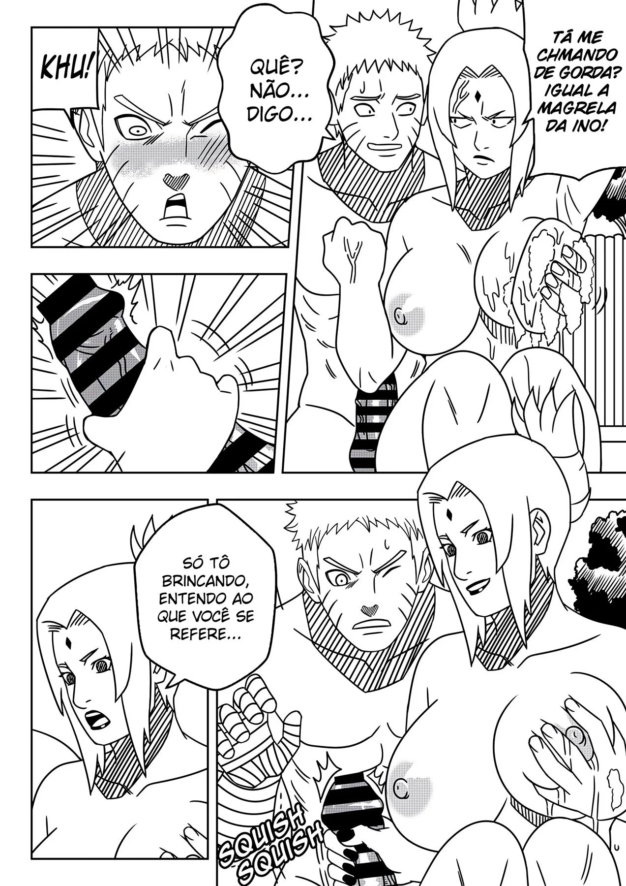 Tsunade Piranha Mostra sua Buceta para Shizune Enquanto Samui Quer Uma Piroca do Uzumaki - Hentai HQ Brasileiro