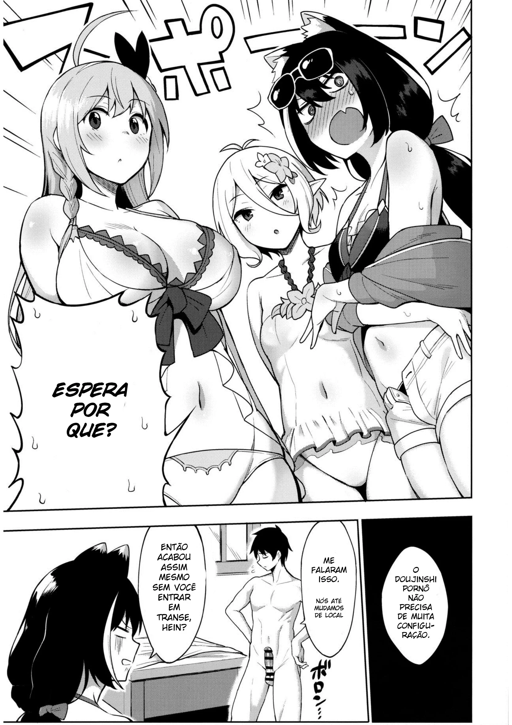 Yuuki se diverte com as piranhas oferecendo suas bucetas em HQ Brasileiro