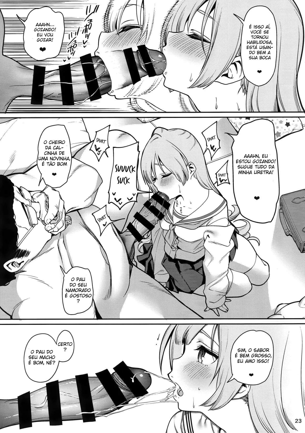 Zelador Hipnotizador se Diverte com Alunas Piranhas em Escola - HQ Brasileiro